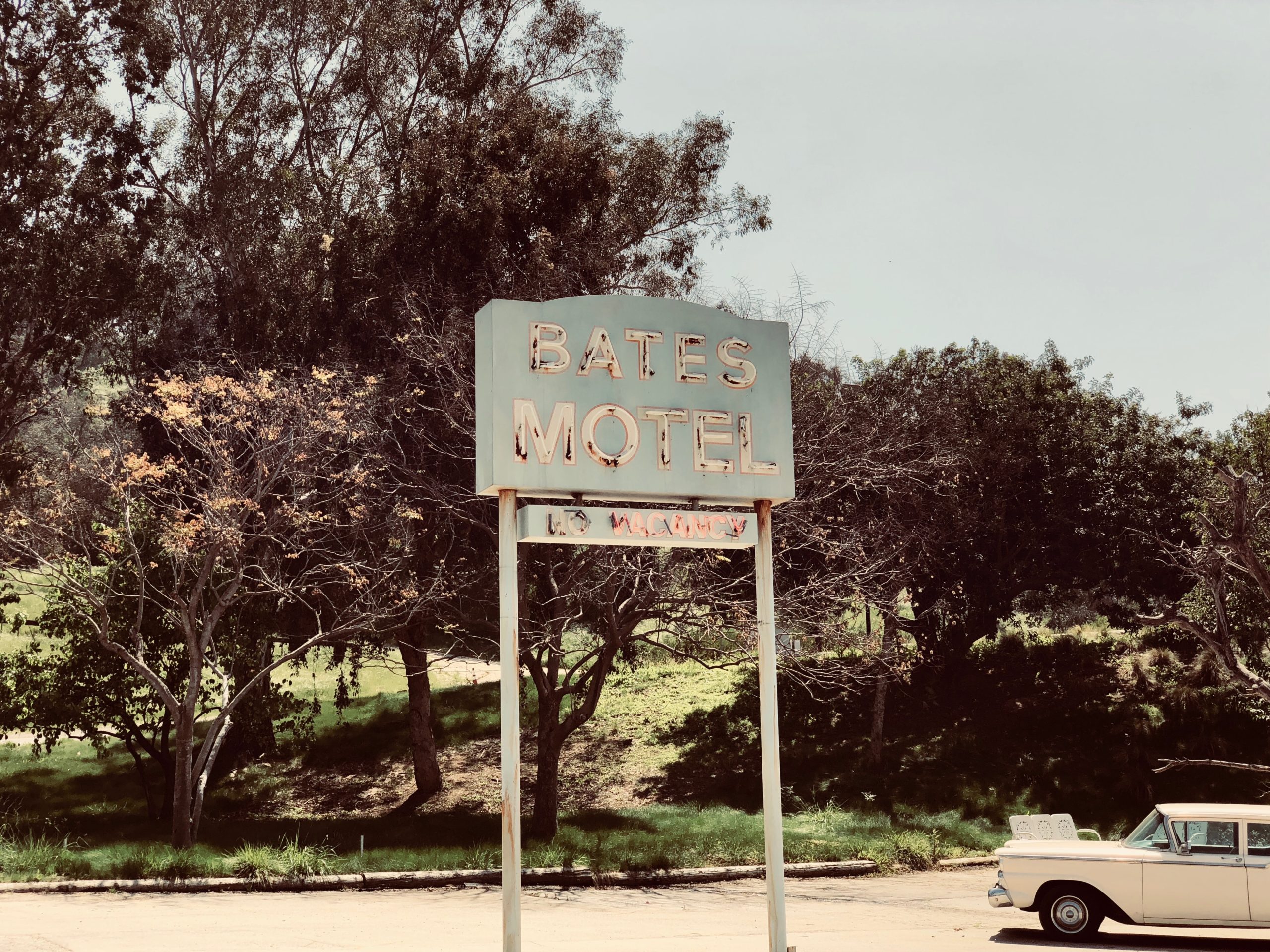 Bates Motel signage from Psycho by Alfred Hitchcock, one of the most famous horror directors